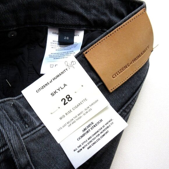 NWT Citizens Of Humanity Skyla in Covert Gray Distressed Cigarette Jeans 28 - Picture 6 of 8